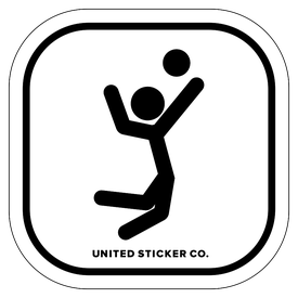 Badge_Stick Figure_Sports & Recreation_Volleyball Jump_Vinyl_Sticker