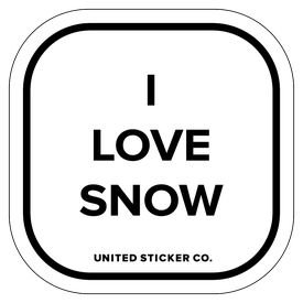 Badge_Lettering_Words & Phrases_[ I Love Snow ]_Vinyl_Sticker