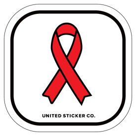 Badge_Icon_Awareness_Red Ribbon_Vinyl_Sticker