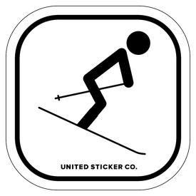 Badge_Stick figure_Sports & Recreation_Downhill Skiing 'Skier'_Vinyl_Sticker