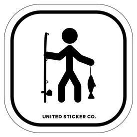 Badge_Stick figure_Sports & Recreation_Fishing_Vinyl_Sticker