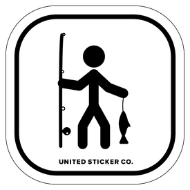 Badge_Stick figure_Sports & Recreation_Fly Fishing_Vinyl_Sticker