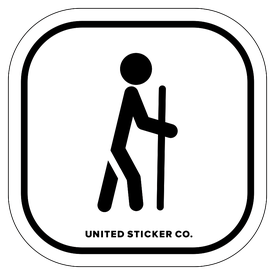 Badge_Stick figure_Sports & Recreation_Hiking_Vinyl_Sticker