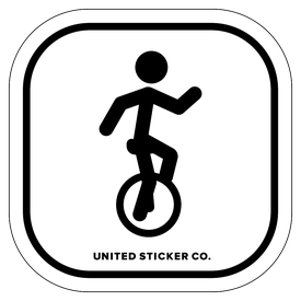 Badge_Stick figure_Sports & Recreation_Unicycle_Vinyl_Sticker