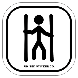 Badge_Stick figure_Sports & Recreation_Downhill Skiing  'Two-Skis'_Vinyl_Sticker