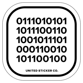 Binary code: UNITED Numbers Decal | United Sticker Co.