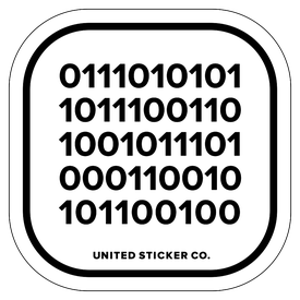 Badge_Numbers_Tech & Toys_Binary code: UNITED_Vinyl_Sticker