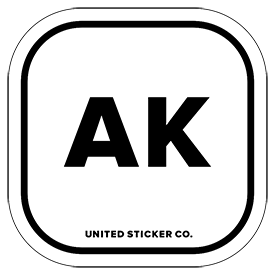 Alaska [ AK ] Lettering Badge Sticker