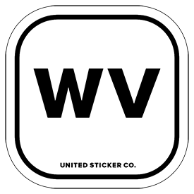 West Virginia [ WV ] Lettering Badge Sticker