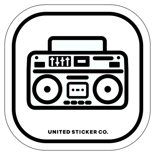 Boom Box Radio Icon Badge Sticker