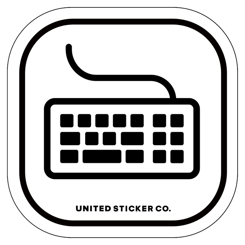 Badge_Icon_Toys & Tech_Computer Keyboard_Vinyl_Sticker