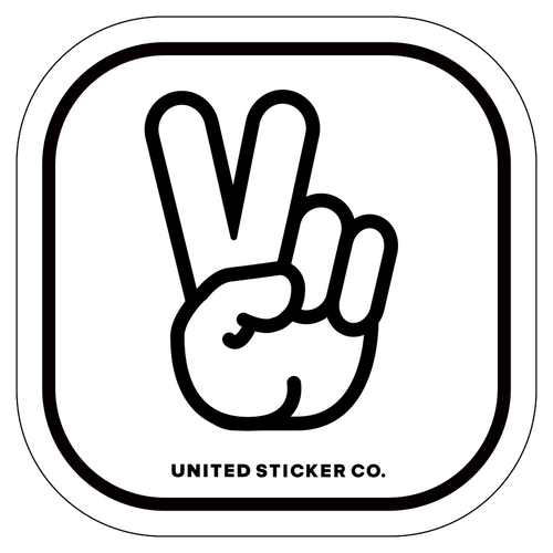Badge_Icon_Emojis_Hands: Peace Sign - Outline_Vinyl_Sticker
