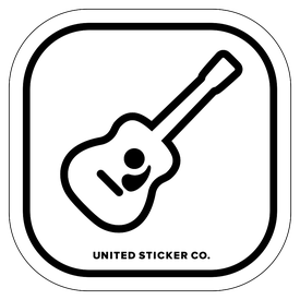 Badge_Icon_Art & Music_Acoustic Guitar_Vinyl_Sticker
