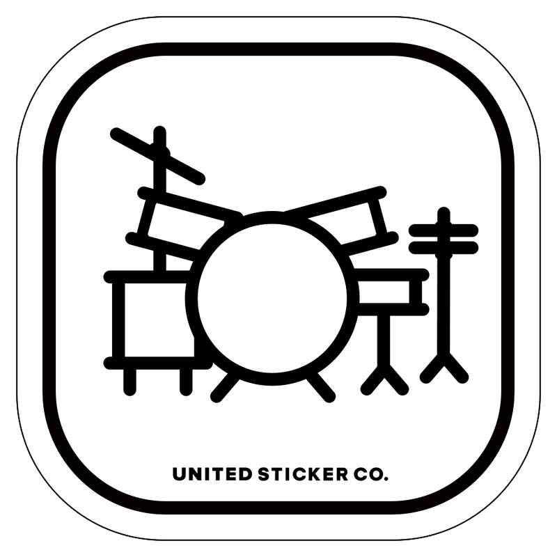Badge_Icon_Art & Music_Drum Set_Vinyl_Sticker