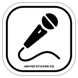 Badge_Icon_Art & Music_Microphone_Vinyl_Sticker