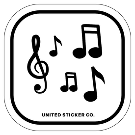 Badge_Icon_Art & Music_Music Notes_Vinyl_Sticker