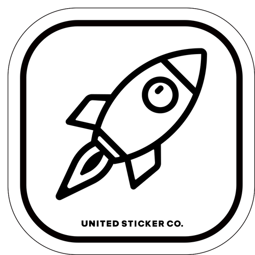 Rocket Ship Icon Badge Sticker