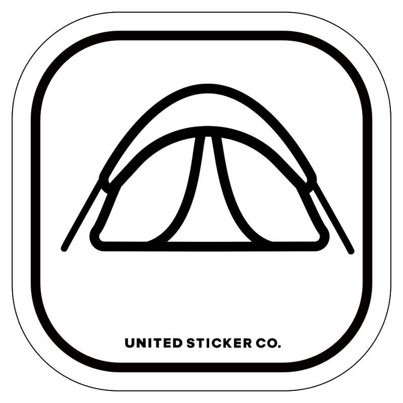 Camping Tent Icon Badge Sticker