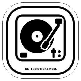Turntable Record Player Icon Badge Sticker