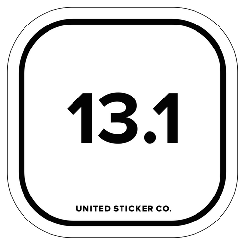 13.1 Half Marathon Running Badge Sticker